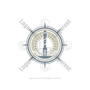 Lighthouse Compass Logo with Fork Logo